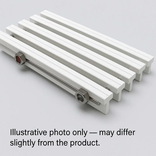 Perpendicular Pool Grating – 22 mm Height, 150–195 mm Width – Rigid with 2 Stainless Steel Bars