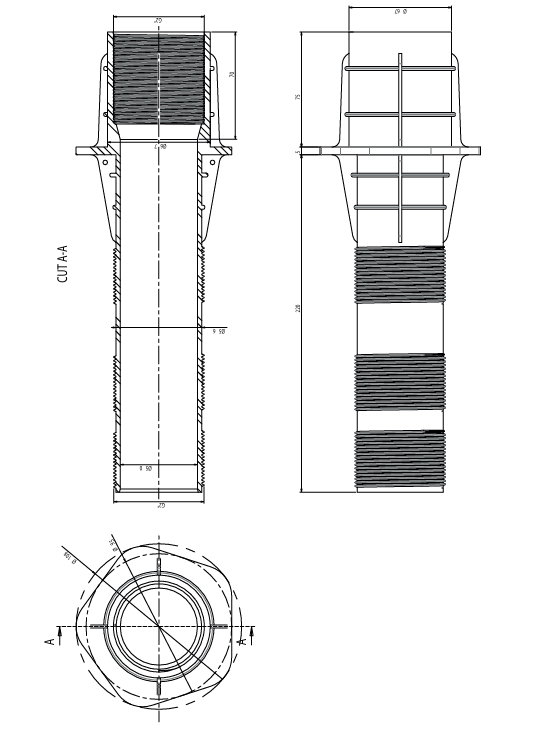 Puddle flange - Wall Through Concrete 300mm
